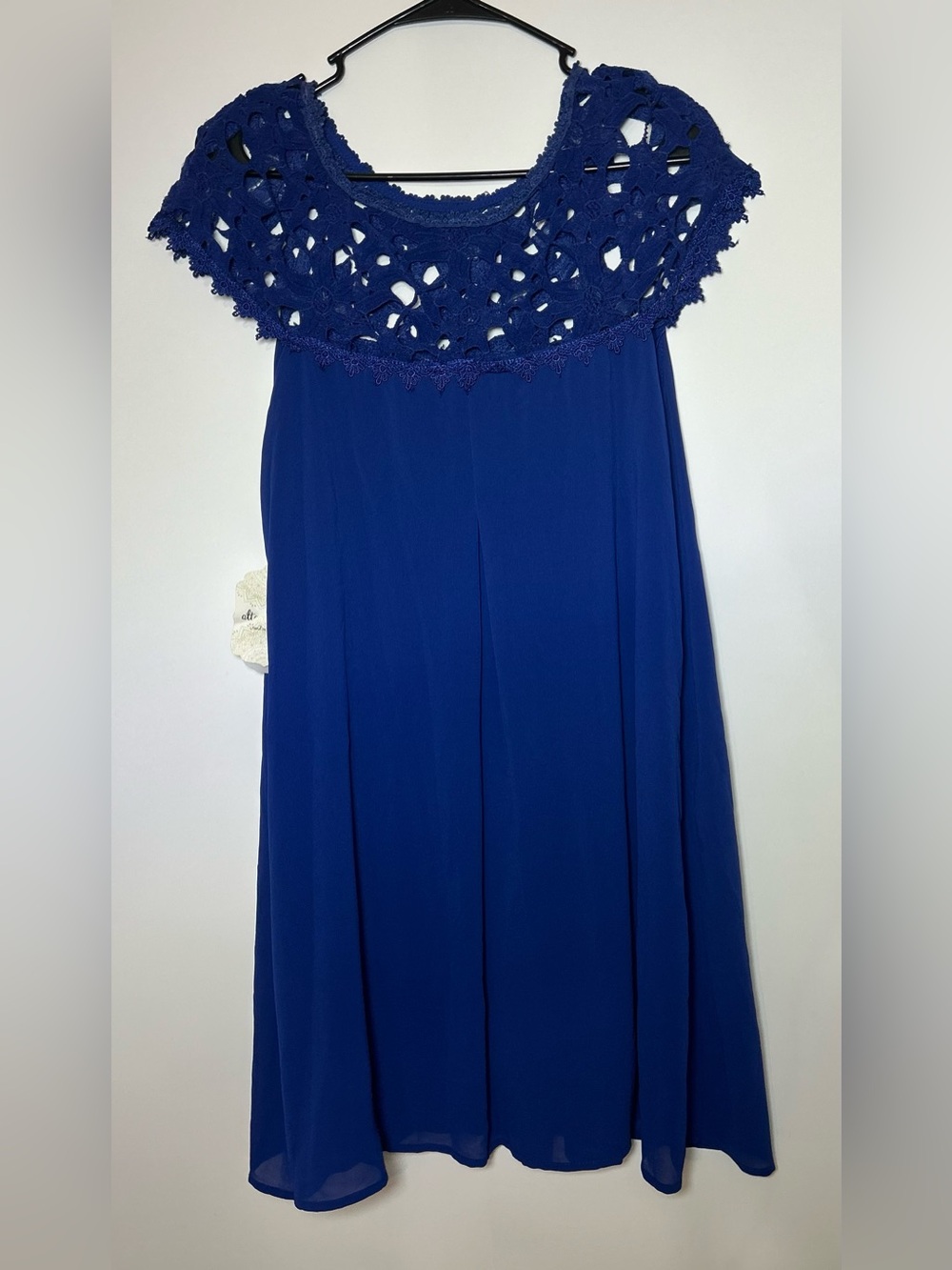 Altar'd State Cobalt Blue Crochet Yoke Maxi Dress